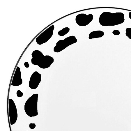 Smarty Had A Party 7.5" White w/Black Dalmatian Spots Round Dispos. Plastic Appetizer/Salad Plates (120 Plates), 120PK 957BG-CASE